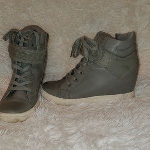 Aldo Wedge Sneaker Grey with White